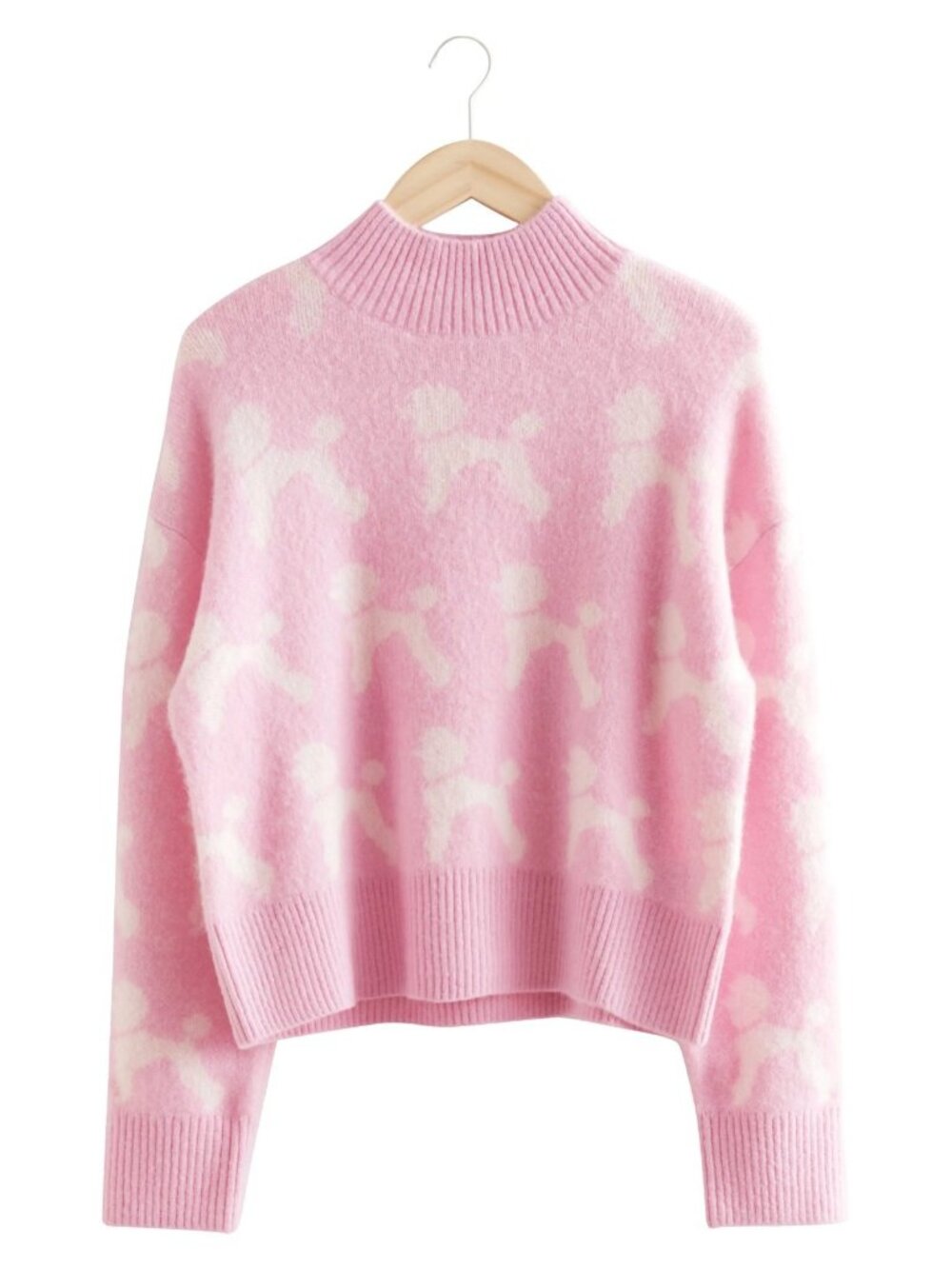 & Other Stories Poodle Sweater In Pink W. Poodle Jacquard